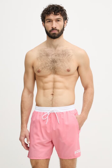 BOSS pantaloni scurți de baie bărbați Starfish roz 50514429
