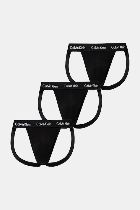 Calvin Klein Underwear pánský jockstrap bavlněný s elastanem 3-pack černý 000NB3363A