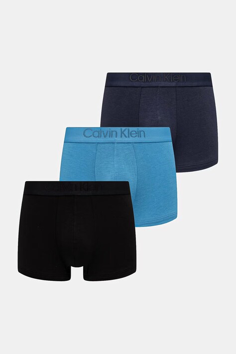 Calvin Klein Underwear bokserki dopasowane męskie 3-pack turkusowe 000NB3651A