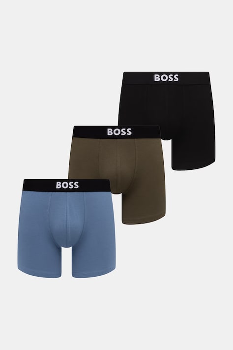 BOSS εφαρμοστά μποξεράκια Ανδρικά με βαμβάκι με ελαστάν BoxerBr 3P BOSS ONE 3-pack πράσινα 50544272