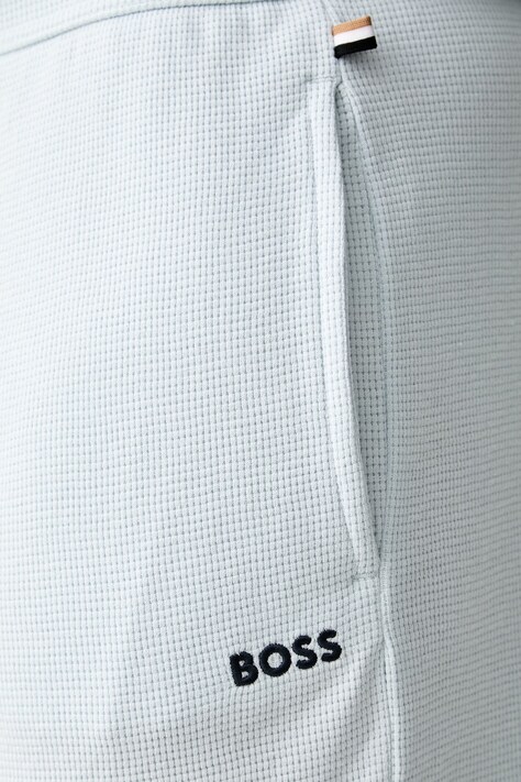 BOSS шорти loungwear чоловічі з бавовною Waffle Shorts — AA00-BIM0Z1, блакитний — фото 4