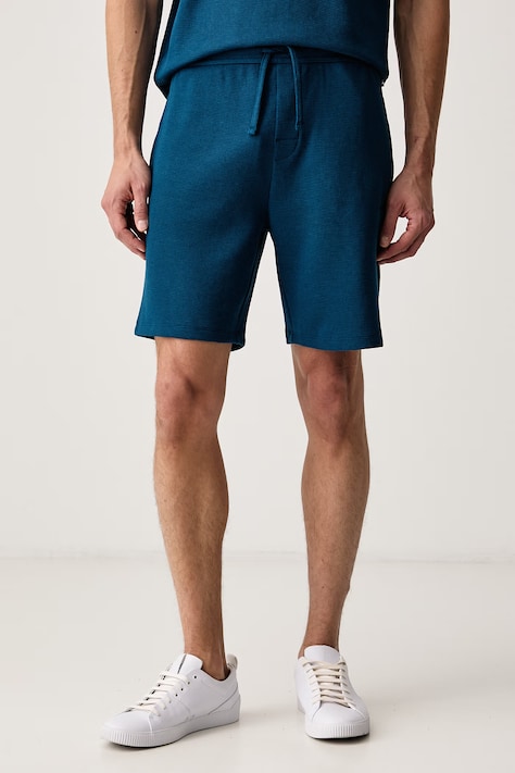 BOSS Szorty lounge męskie z bawełną Waffle Shorts fioletowe regular waist 50535884