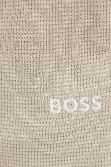 BOSS шорти loungwear чоловічі з бавовною Waffle Shorts — AA00-BIM0Z1, бежевий — фото 3