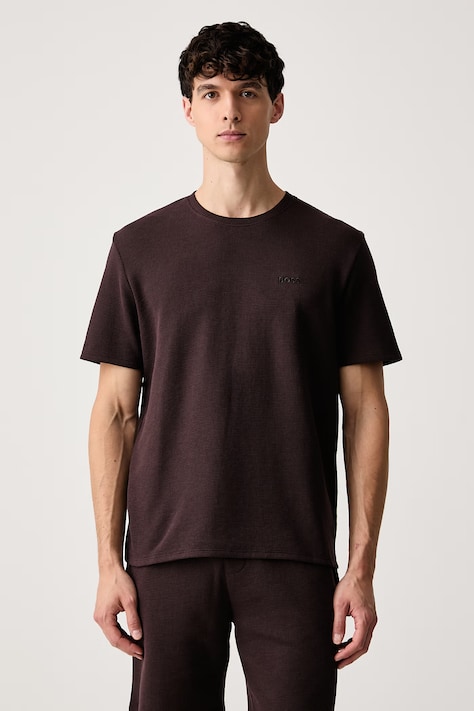 BOSS T-shirt lounge męski Waffle T-Shirt brązowy 50535891