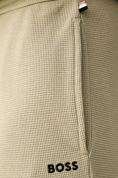 BOSS спортивні штани чоловічі з бавовною Waffle Pants — AA00-BIM11U, зелений — фото 4