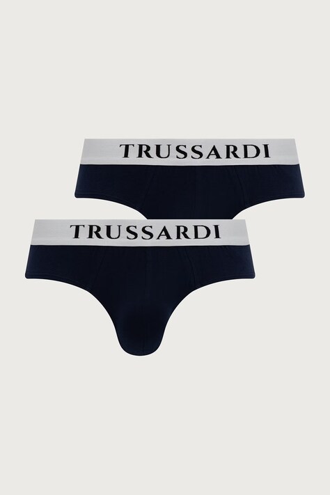 Trussardi Slipy męskie bawełniane z elastanem 2-pack granatowe TRU2USP01