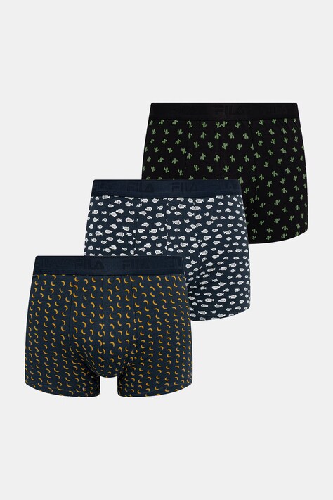 Fila bokserki dopasowane męskie bawełniane z elastanem 3-pack czarne FU5378/3