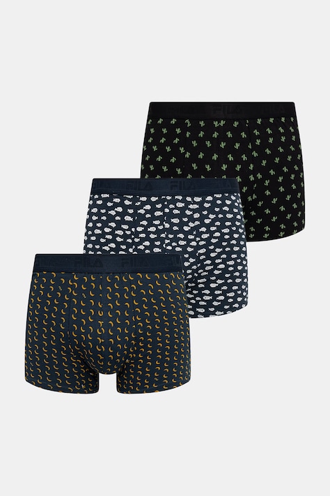 Fila bokserki dopasowane męskie bawełniane z elastanem 3-pack czarne FU5378/3