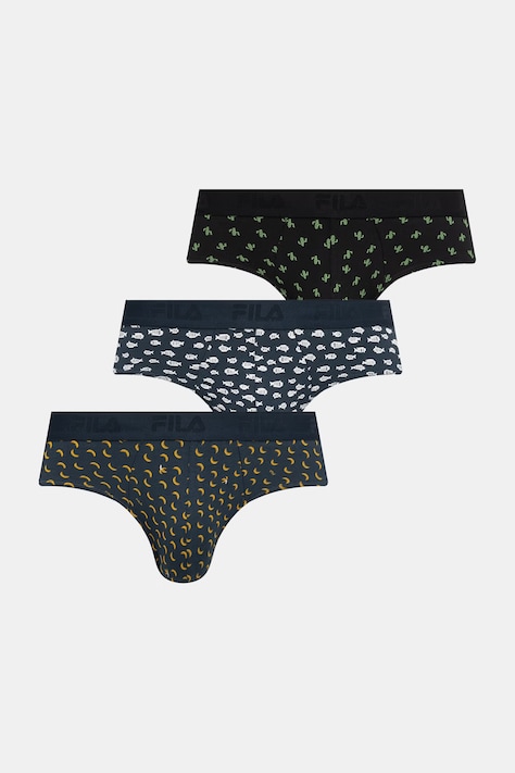 Fila slipy męskie bawełniane z elastanem 3-pack czarne FU5379/3