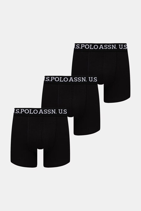 U.S. Polo Assn. bokserki męskie bawełniane z elastanem USPA Trunk 3-pack czarne MUP3438