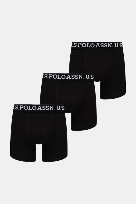 U.S. Polo Assn. bokserki męskie bawełniane z elastanem USPA Trunk 3-pack czarne MUP3438