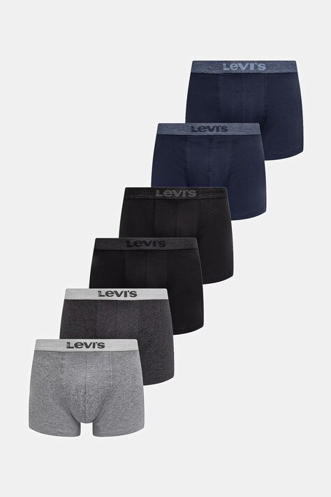 Levi's bokserki męskie bawełniane z elastanem 6-pack czarne 37149-1305