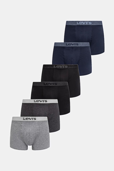 Levi's bokserki męskie bawełniane z elastanem 6-pack czarne 37149-1305