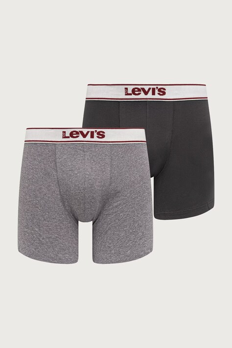 Levi's Боксерки мъжки от памук с еластан 2 броя сиви 37149-1416