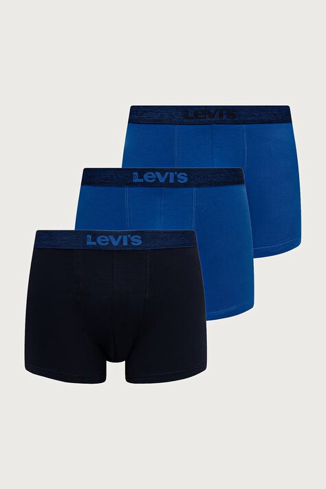 Levi's Bokserki damskie z bawełną 3-pack niebieskie 37149-1413