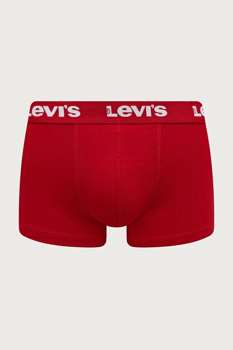 Levi's Oprijete boksarice moške bombažne z elastanom paket 2 kosov rdeče 37149-1411