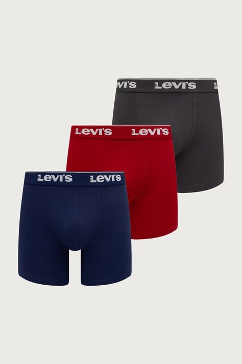 Levi's bokserki męskie z bawełną 3-pack czerwone 37149-1409
