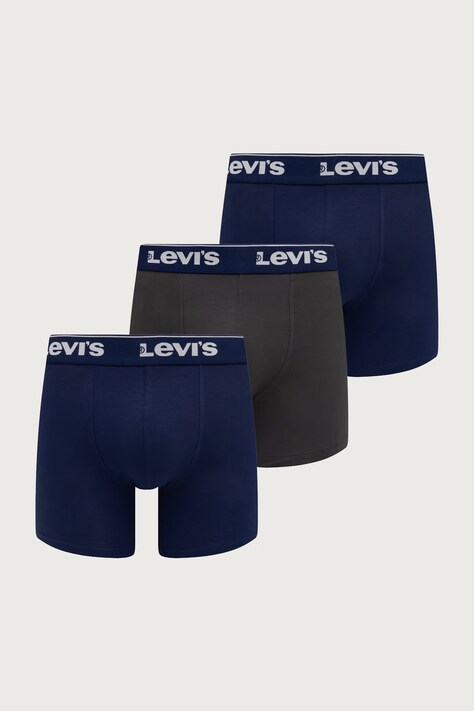 Levi's bokserki męskie bawełniane z elastanem 3-pack niebieskie 37149-1407