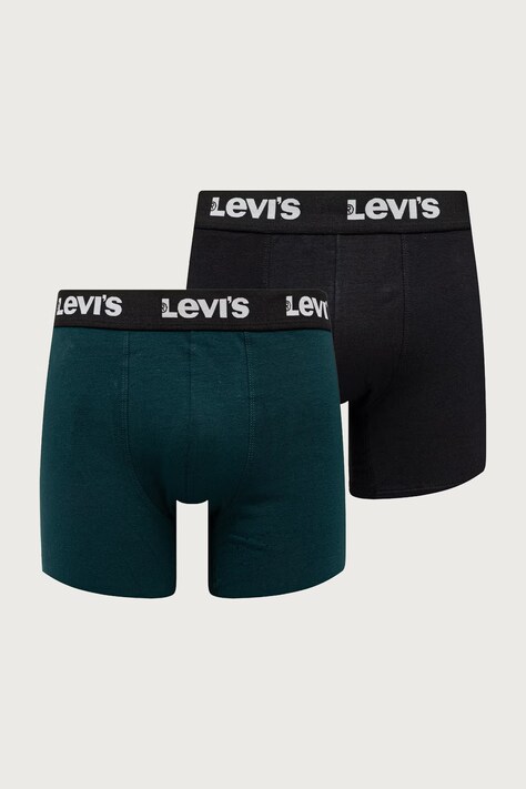 Levi's Priliehavé boxerky pánske bavlnené s elastanom 3-pak zelené 37149-1402