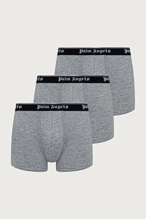 Palm Angels bokserki dopasowane męskie z bawełną 3-pack szare PLA1UMWTR04TR