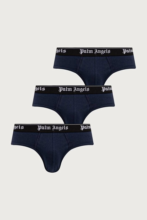 Palm Angels Slipy męskie z bawełną granatowe PLA1UMWSP04TR