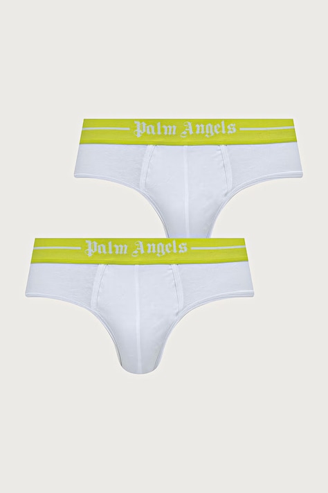 Palm Angels slipy męskie bawełniane z elastanem 2-pack białe PLA1UMWSP02BI