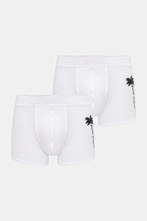 Palm Angels bokserki dopasowane męskie bawełniane z elastanem 2-pack białe PLA1UMBTR09BI