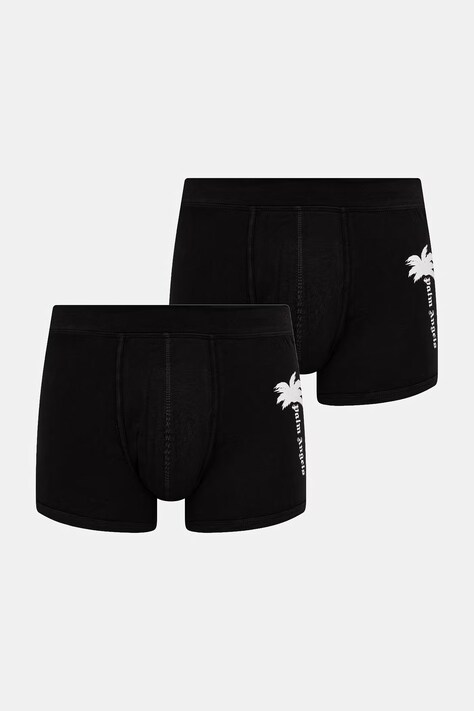Palm Angels bokserki dopasowane męskie bawełniane z elastanem 2-pack czarne PLA1UMBTR09BI