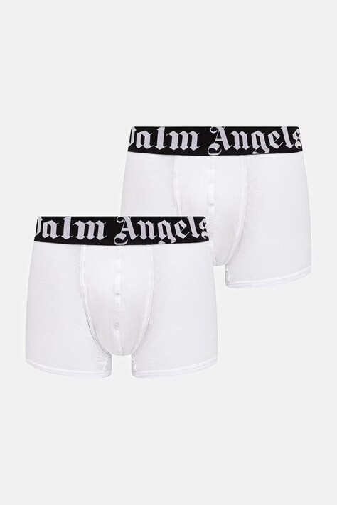 Palm Angels bokserki dopasowane męskie z bawełną 2-pack białe PLA1UMBTR11BI