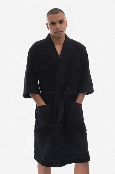 Maharishi szlafrok bawełniany Robe Organic kolor czarny 9872.BLACK-BLACK