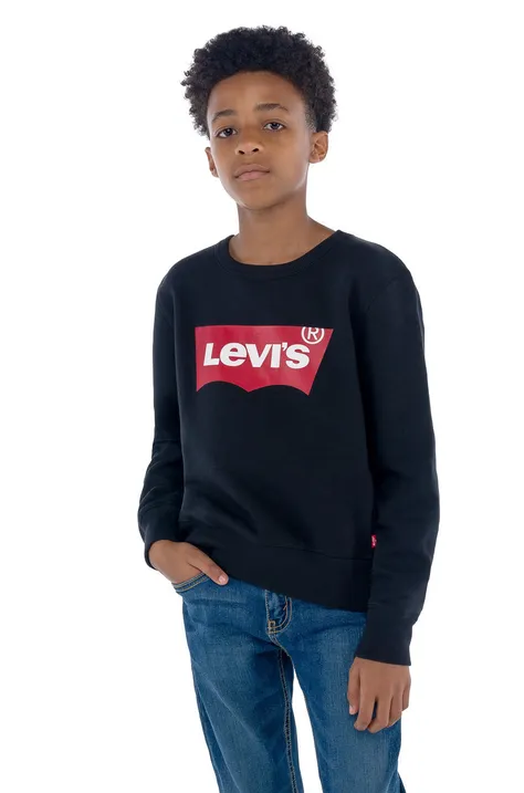 Παιδική μπλούζα Levi's χρώμα: μαύρο