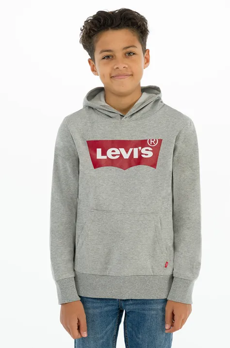 Дитяча кофта Levi's колір сірий з принтом