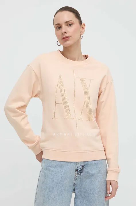Bombažen pulover Armani Exchange ženska, bela barva