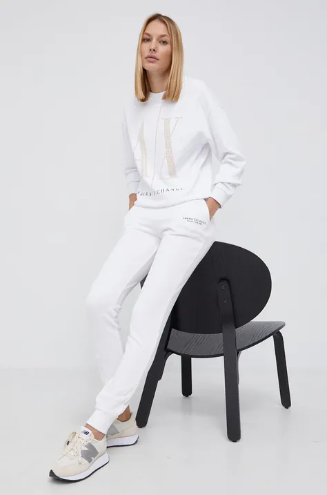 Armani Exchange bluza bawełniana damska kolor biały