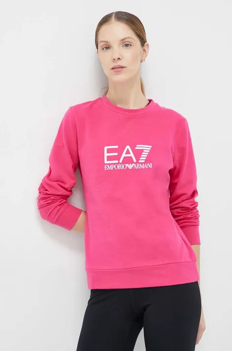 EA7 Emporio Armani bluza damska kolor fioletowy z nadrukiem