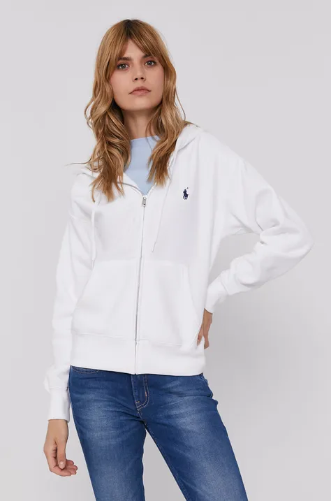 Polo Ralph Lauren bluză femei, culoarea alb, material uni 211794000000