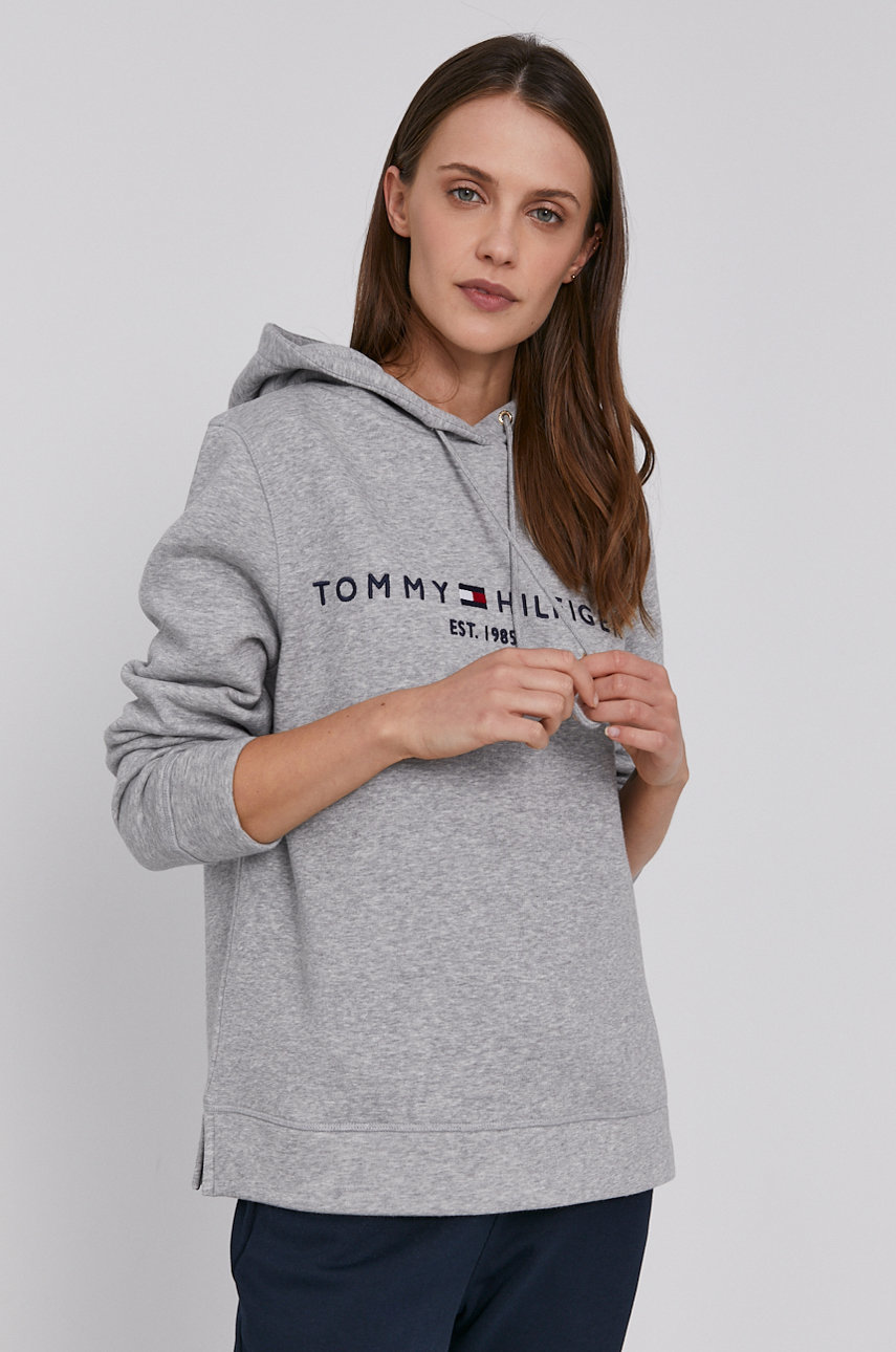 Bluza Tommy Hilfiger ženska, siva barva,