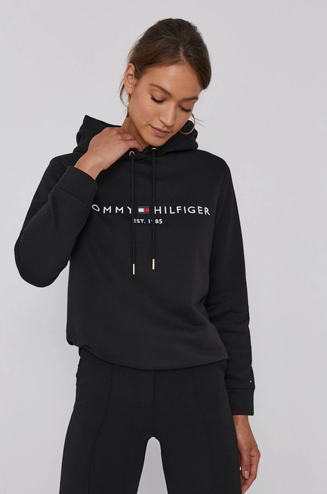 Bluza Tommy Hilfiger ženska, črna barva,