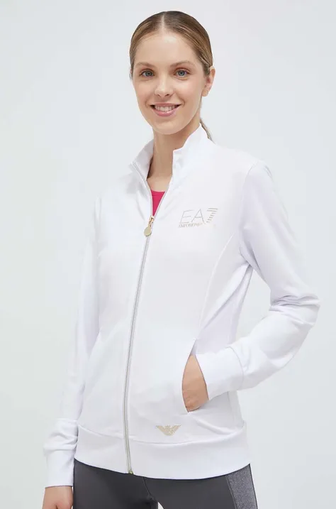 EA7 Emporio Armani bluza damska kolor biały z aplikacją