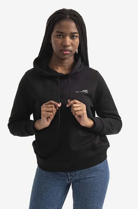 A.P.C. cotton sweatshirt Hoodie Item F women's black color