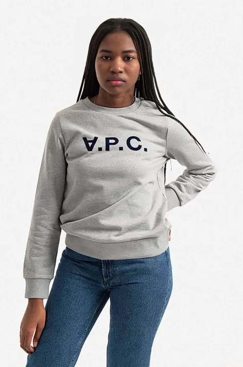 Бавовняна кофта A.P.C. Sweat Viva жіноча колір чорний з принтом COECQ.F27644-DARKNAVY