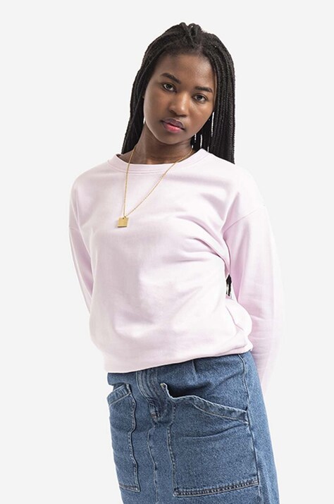 A.P.C. hanorac de bumbac Sweat Annie femei, culoarea roz, neted