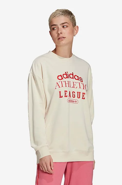 Dukserica adidas Originals za žene, boja: bež, s tiskom, HL0048-cream