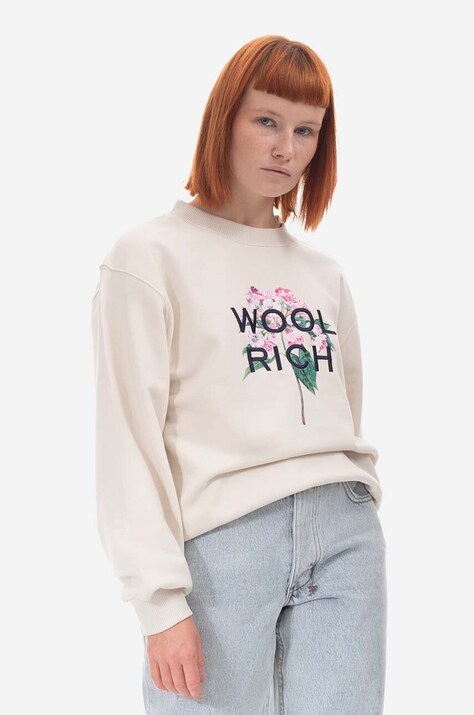 Кофта Woolrich женская цвет бежевый с принтом CFWWSW0107FRUT3164-8743