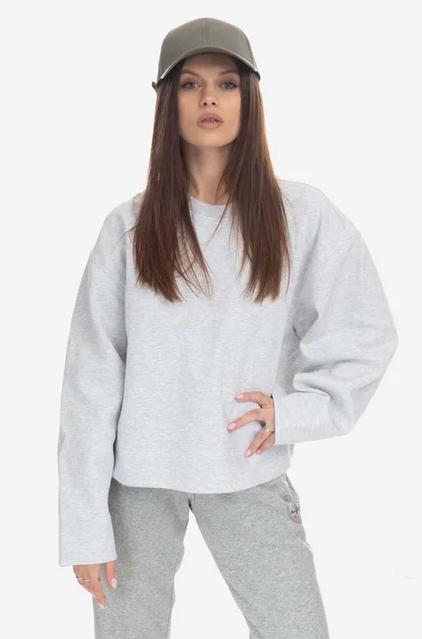 Mikina adidas Essentials Short Sweater dámská, šedá barva, melanžová, IC5256-grey