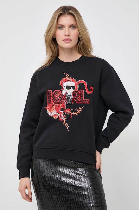 Mikina Karl Lagerfeld dámská, černá barva