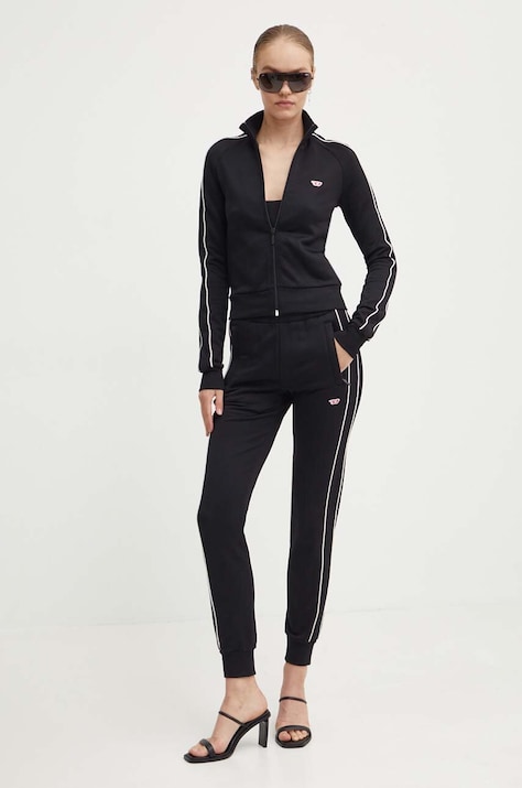 Diesel bluza F-JAMILA-PIPING-D femei, culoarea negru, neted, A15039.0DLAA