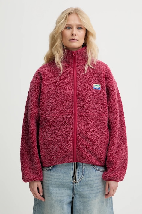 American Vintage bluza polarowa damska kolor różowy z aplikacją HOK16C