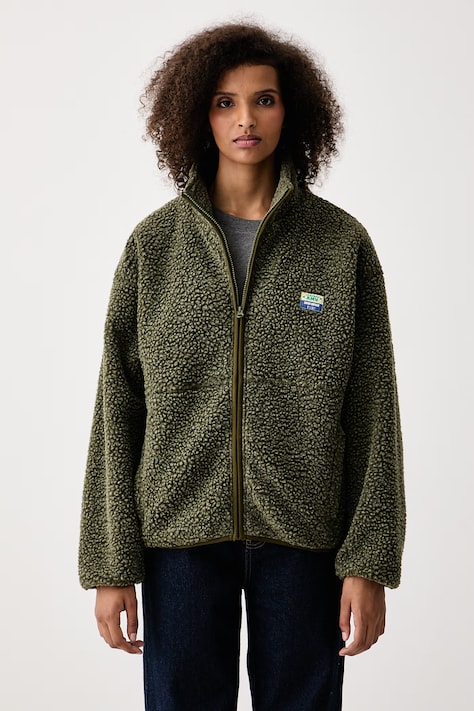 American Vintage Felpa in pile da donna verde HOK16C