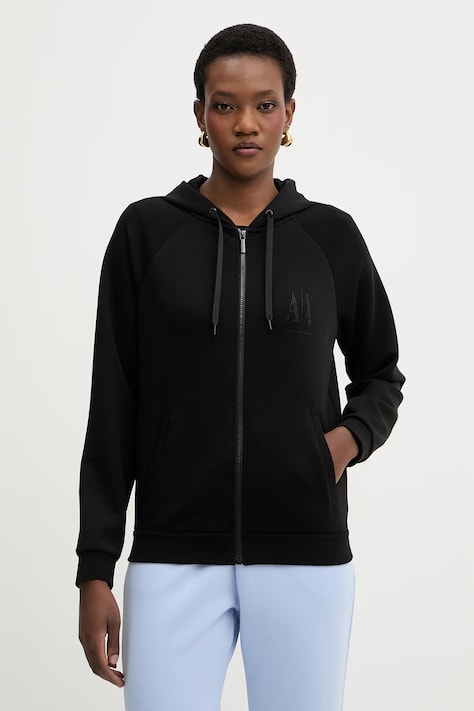 Armani Exchange pulover s kapuco ženski črn XW002814 AF13397